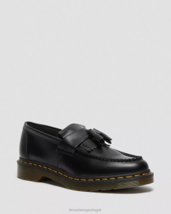 Mocassins Com Borla De Couro Com Ponto Amarelo Adrian Dr. Martens Feminino 686r367 Calçado Preto Liso
