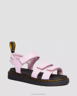 Sandália Juvenil Klaire Athena Com Tira De Couro Dr. Calçado Martens Kids 686r460 Rosa Claro Athena