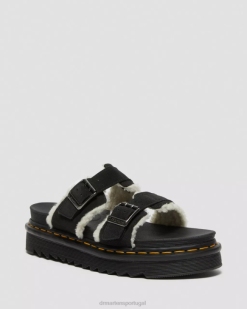 Sandálias Deslizantes Com Fivela Forradas De Pele De Camurça Myles Dr. Martens Feminino 686r354 Calçado Preto E.h.suede