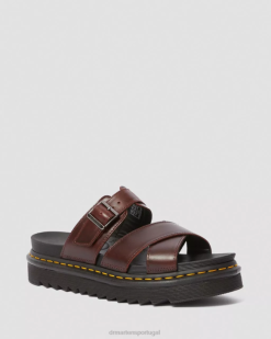 Sandálias Deslizantes Com Tira De Couro Ryker Dr. Martens Calçado Unissex 686r359 Marrom Brando