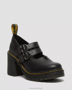 Sapatos De Salto De Couro Eviee Sendal Dr. Martens Feminino 686r206 Calçado Preto Sendal