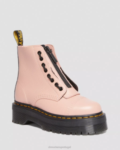 Sinclair Botas Plataforma De Couro Napa Moído Dr. Martens Unissex 686r214 Calçado Pêssego Bege Moído Napa