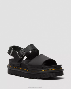Voss Sandálias Com Tira De Couro Dr. Martens Feminino 686r243 Calçado Preto E Preto Hidro