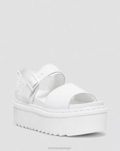 Voss Sandálias Com Tira Plataforma De Couro Mono Dr. Martens Feminino 686r277 Calçado Branco Hidro